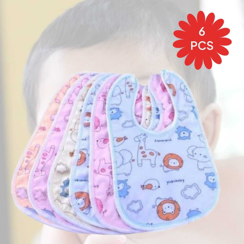 EMPOISON Soft Layers Machine Washable Burp Newborn Slobber Cloth Large Muslin Baby Bibs(Multicolor)