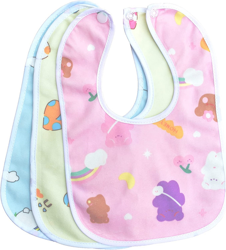 The Little Champs Fast Dry-Waterproof, SuperSoft Cotton , Elegant bibs for babies (Multicolor)(Multicolor)