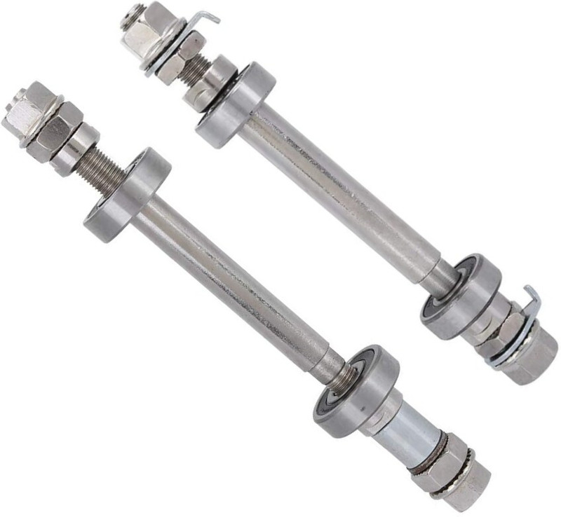 IndiaLot Bicycle Wheel Hub Axle with Bearings, Front and Rear 2pc Bicycle Brake Disk