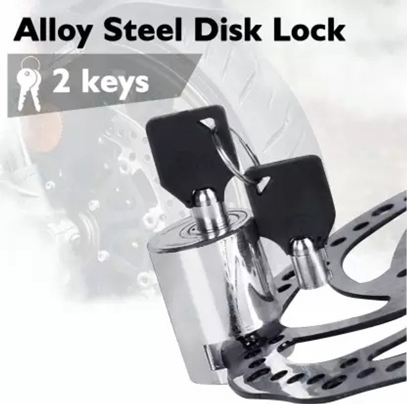 Skcraftosm Heavy Stainless Steel Disc Break Security Lock Disc Lock (Silver) Cycle Lock