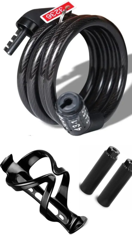 Rahidhay Bicycle Number Lock With Footrest and Botter Holder (Black) Cycle Lock