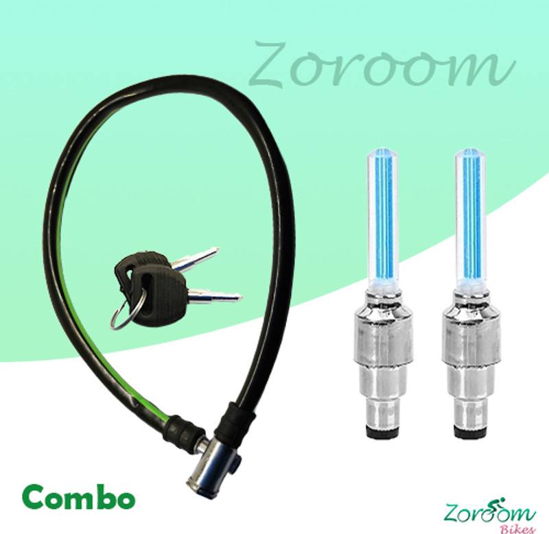 Zoroom Combo 72 Anti-Theft Cycle Cable Lock & Tire Valve Light Cycle Lock