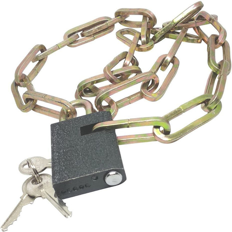Pancikaa 1 Feet Long Made Chain with Heavy Lock for Gate, Fence, Luggage, Cycle, Bike Cycle Lock
