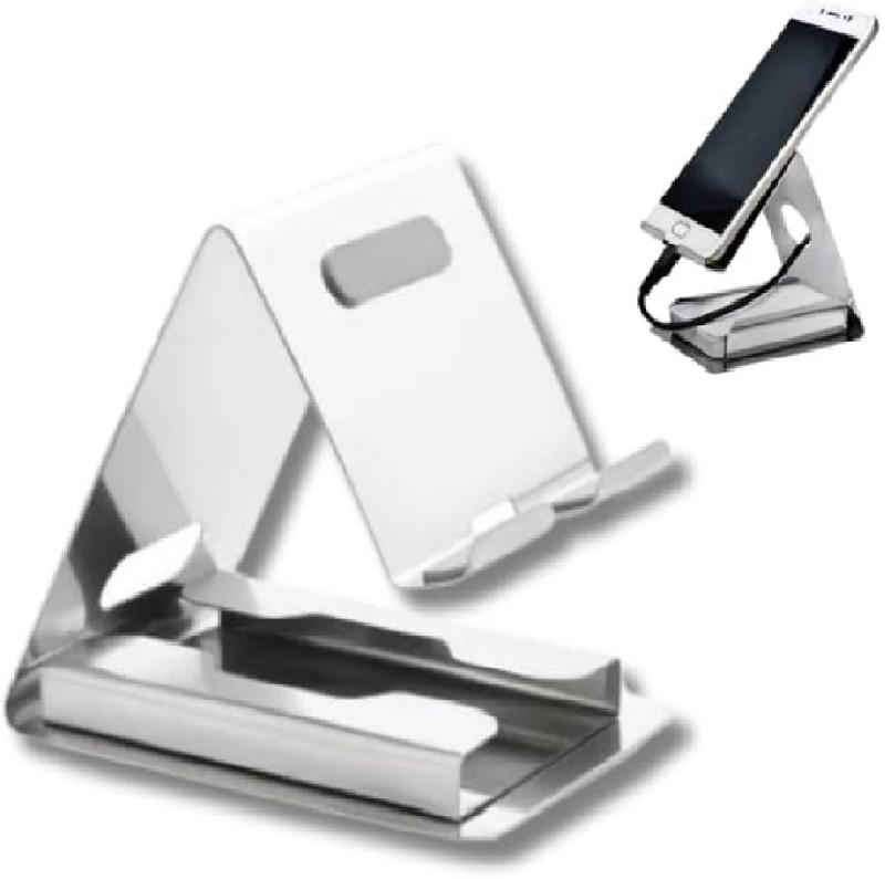 BLLUEX Silver Phone Holder Tabletop Stand For All Smartphones And Tablets Regular Bicycle Phone Holder
