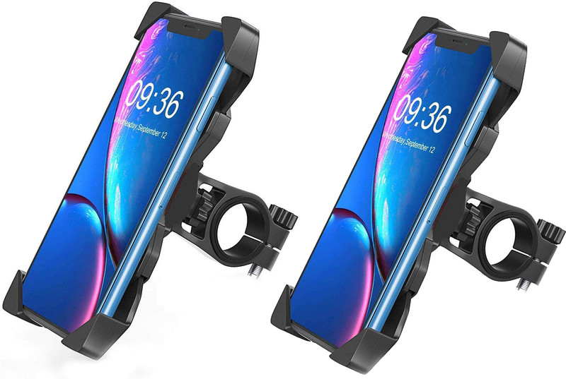 Strauss 360 Degree Rotation Adjustable Bike/Cycle Mobile Stand (Black) (Pack of 2) Bicycle Phone Holder