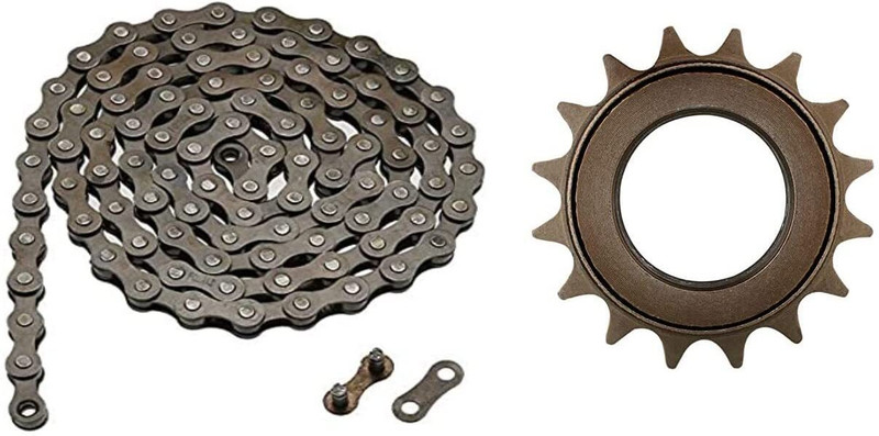Najif Heavy Duty Bicycle Freewheel 16T-26T with 116L Anti Rust Chain Set 116 Teeth Sprocket(NA Ikon GLX)