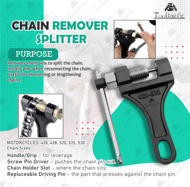 Tooltastic CB20 Chain Breaker Link Removal Splitter Cutter Tool 420-530 for Bike & Cycle 530 Teeth Sprocket(Universal For Bike Universal For Bike Pack of 1)