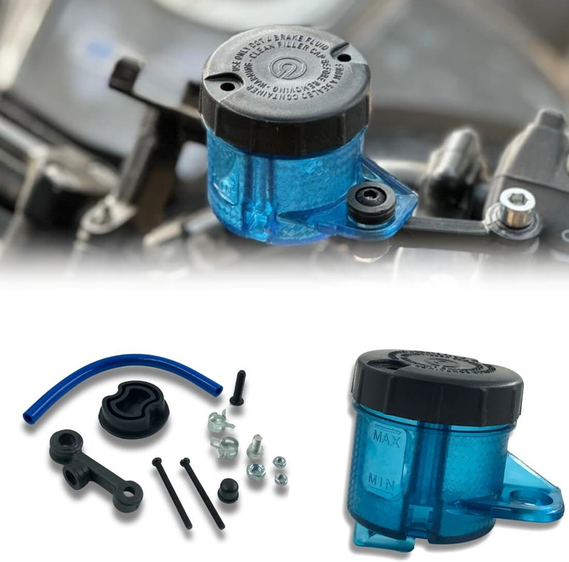 Philomena Universal Bike Brake Clutch Tank Fluid Bottle Reservoir Oil Can Tank Blue Oil Filler Cap