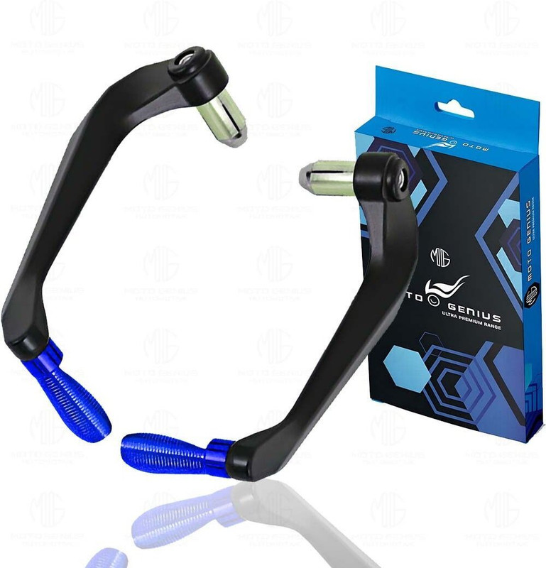 Moto Genius Adjustable CNC Brake Clutch Lever Protector Guard for Motorcycles Blue Bike Crash Guard(Universal For Bike)