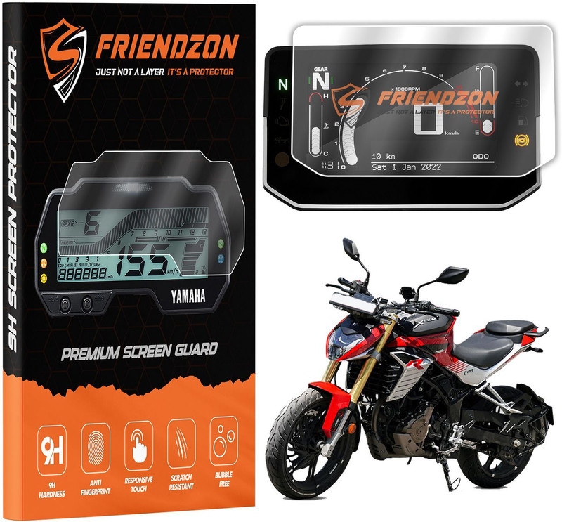FriendZon Screen Guard For Hero Xtreme 250R [2025] TFT Digital Meter | Anti-Bubble Bike Crash Guard(Hero)