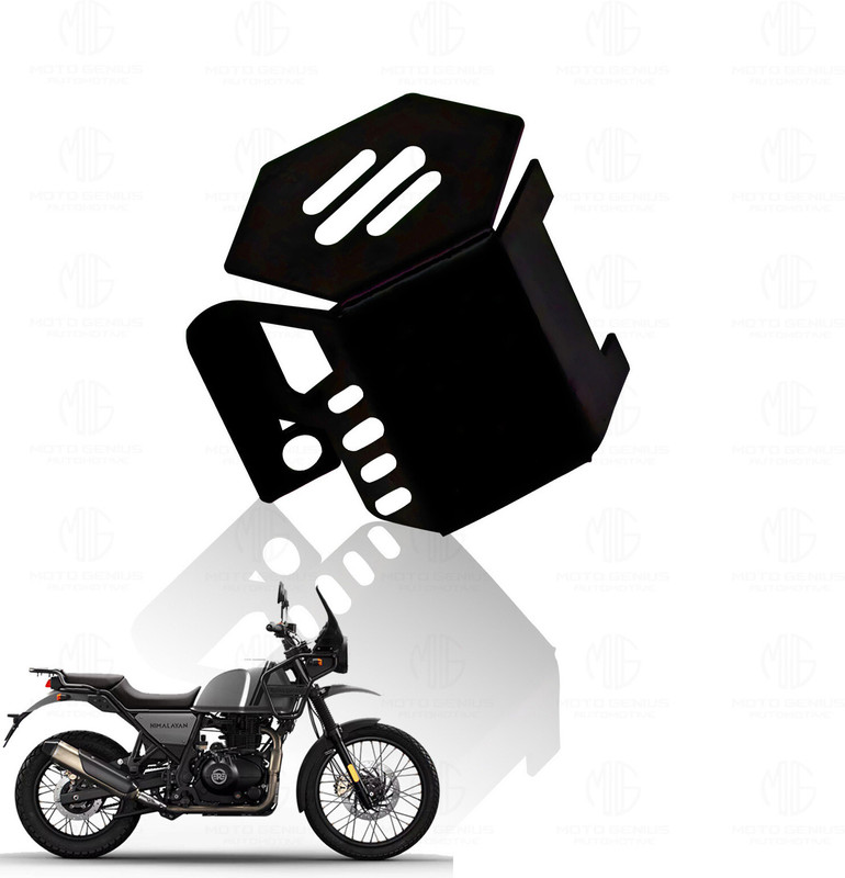 Moto Genius Rear Brake Oil Container Guard, Black Finish for Himalayan (Metal) Bike Crash Guard(Royal Enfield)