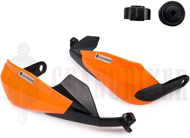 Grandbiker Orange Hand Palm Protector Wind Deflector Lever Protector for Apache 1604v BS6 Handlebar Hand Guard(TVS)