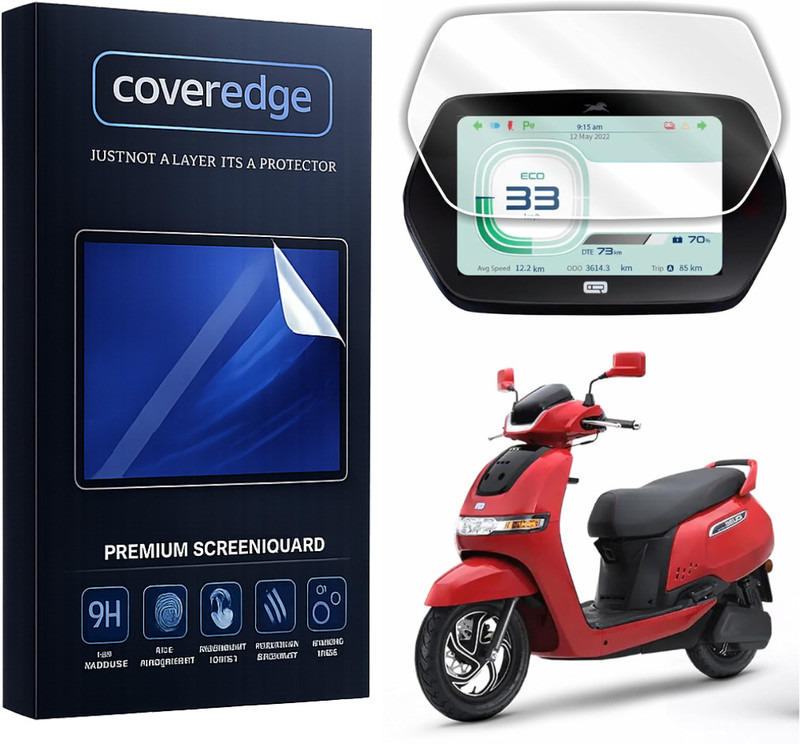 CoverEdge Premium Screen Guard for TVS iQUBE S Smart EV Scooter [7 INCH] Anti-bubble Bike Display Screen Guard(TVS)