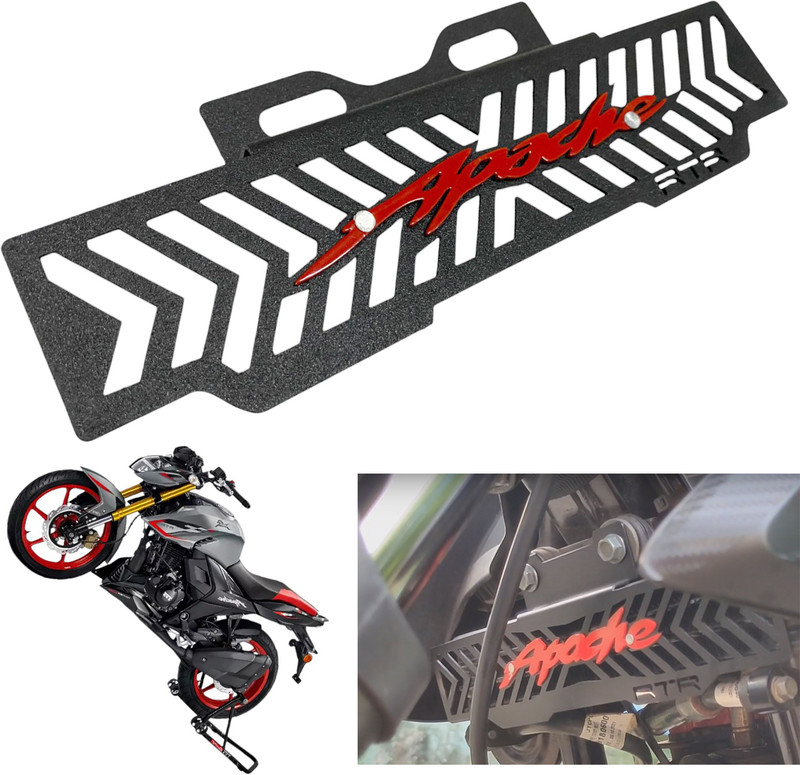 Dhe Best Bike Comfortable Black Red Log Radiator Guard For TVS Apache RTR 160 4V Bike Radiator Guard(TVS)