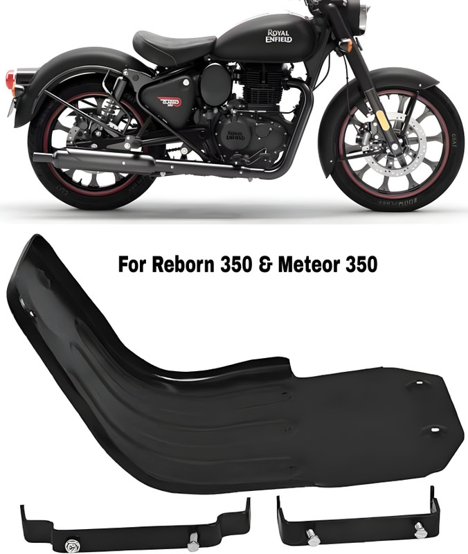 MEYOU BULLET BLACK METAL SUM GUARD ENGINE GUARD, REBORN CLASSIC 350 AND METEOR 350 Bike Engine Guard(Royal Enfield)