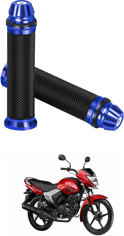 GONAMA Universal 7/8"(22mm) CNC Motorcycle Handlebar Grips with Bar End Cap SX1102 Clip-on Handle Bar(Blue)