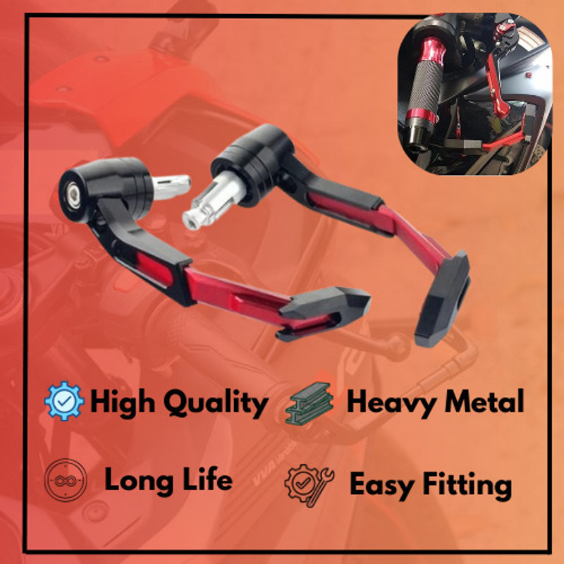 ANYRIDE CNC Clutch Lever Protector Guard | Handguard | Universal Fit | Red Handlebar Hand Guard(Universal For Bike)