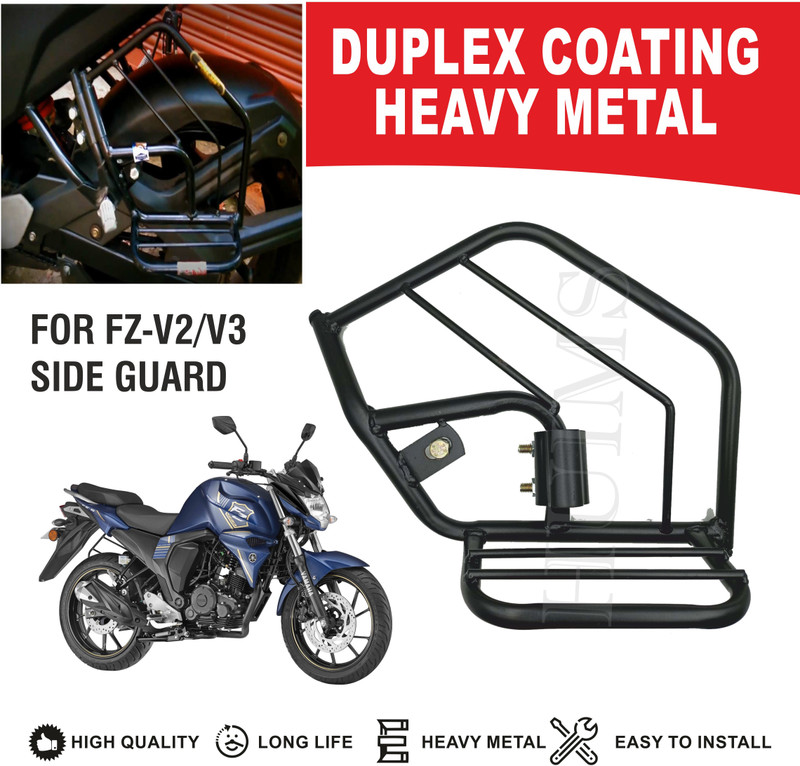 Huims HIGH & HEAVY QUALITY HEAVY METAL SIDE GUARD FOR YAMAHA FZ V2/V3 Foot Rest(Black)