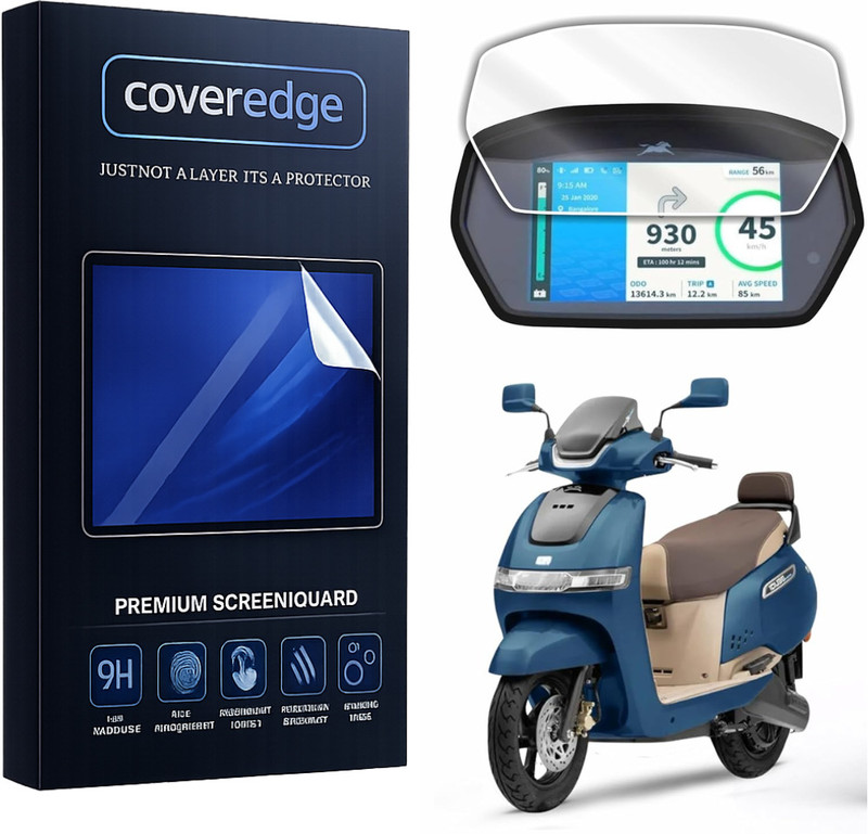 CoverEdge Premium Screen Guard for TVS iQUBE EV 6-inch Electric Scooter LCD Display Bike Display Screen Guard(TVS)