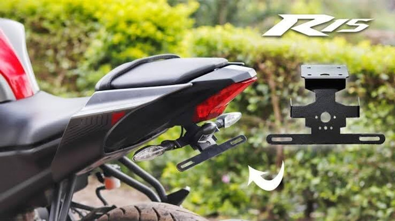 SORAX Tail Tidy for R15 V3 V4 Rear Fender Look Durable Metal Number Plate Bike Number Plate(Aluminium 17 cm x 10 cm)