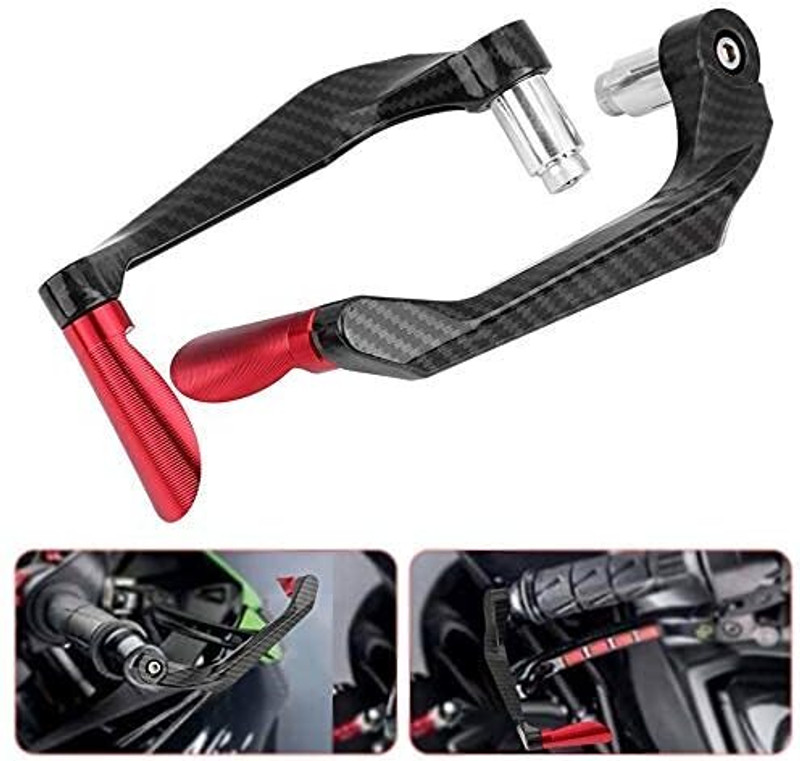 eXarioGadget RED-Carbon Brake Clutch Lever All Bike CNC-Carbon Handle Guard Handlebar Handlebar Hand Guard(Universal For Bike)