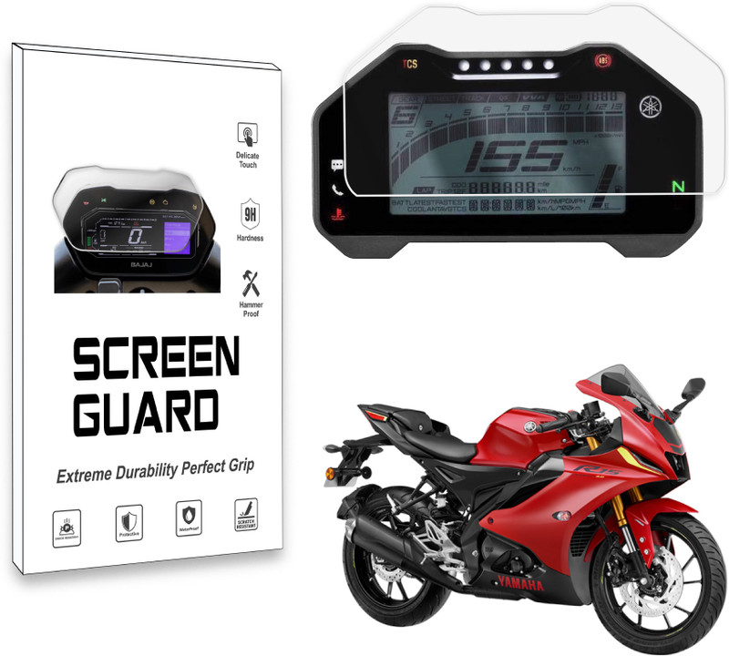 Badal Auto Screen Guard For R 15 V4 Bike 2025 [Not Tempered Glass] Bike Display Screen Guard(Yamaha)
