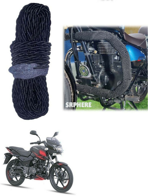 SRPHERE Bike Crash Guard Black Rope 12 Meter Long For Pulsar 150(Universal For Bike)