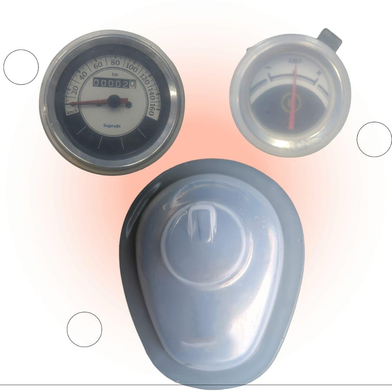B.K Accessories B.ike Cap Kit Meter, Ampere Meter & Petrol Tank Lock Cover for RE Classic Model Bike Display Screen Guard(Royal Enfield)