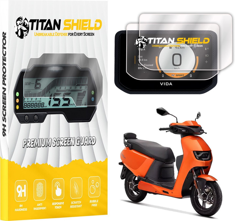 Titan Shield Hero Vida VX2 Plus [2026- 2025] TFT Digital Meter | Anti-Bubble | HD Clear Bike Crash Guard(Hero)