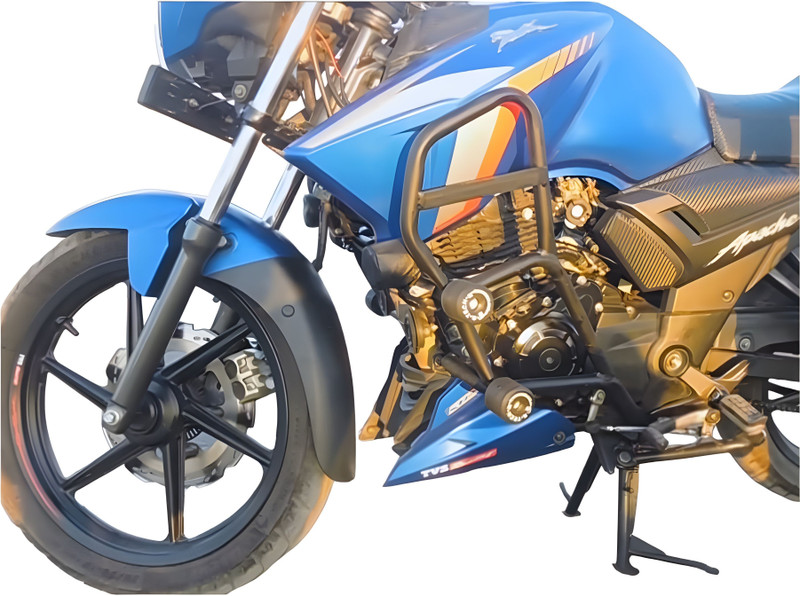 RS ACESSORIES HUB Heavy Quality Metal Crash Guard with 4 Pcs Slider for TVS Apache RTR 160 4V BS6(TVS)