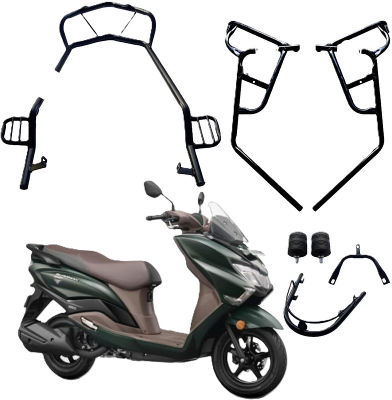 Boombikes Konaya Motorcycle/Scooter Crash Guard Set – Heavy-Duty Tubular Steel Protection(Suzuki)