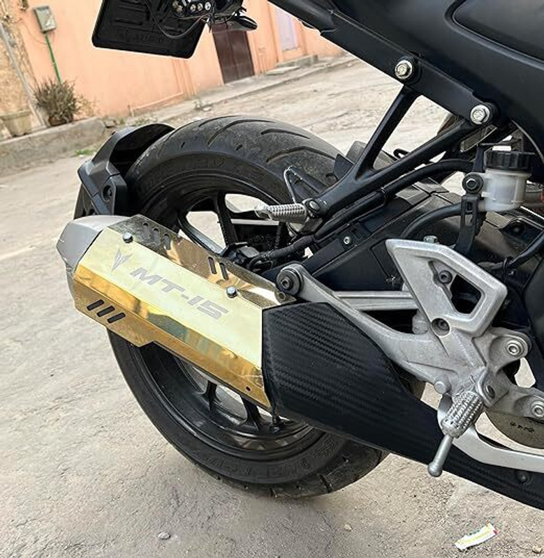 SGTB Heavy Steel Yamaha R15 V3 Exhaust Cover Silencer Protector Bike Crash Guard