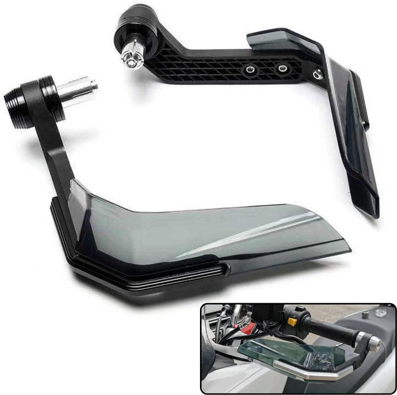 Autopz Bike Transparent Handguard with Black Body Handlebar Hand Guard(Universal For Bike)