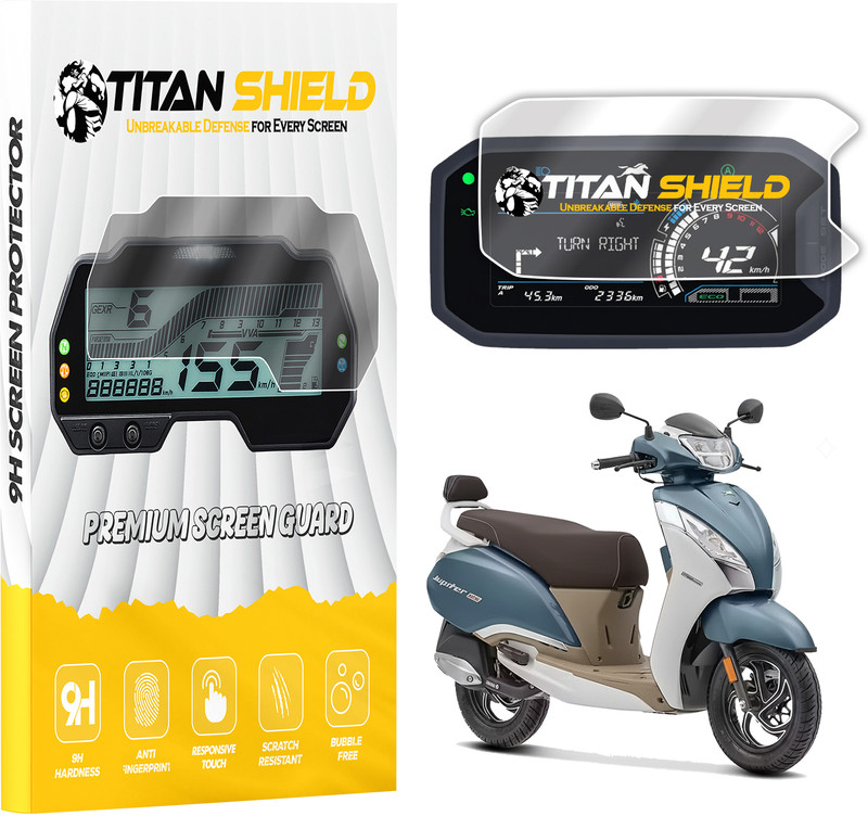 Titan Shield Screen Guard for TVS JUPITER 125 DT SXC Scooter 2025 | Anti-Bubble | HD Clear | Bike Crash Guard(TVS)