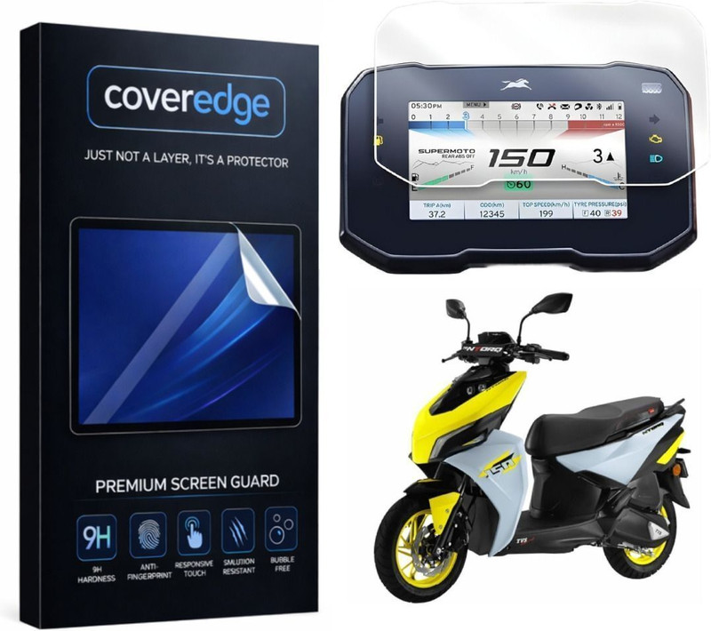 CoverEdge Premium Screen Guard for NTORQ 150 2025 TFT Digital Meter Bike Display Screen Guard(TVS)