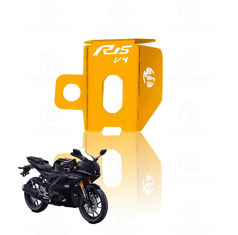 Moto Genius Rear Brake Oil Container Guard for R15 V4 | Durable & Stylish Protection (Gold) Bike Crash Guard(Yamaha)