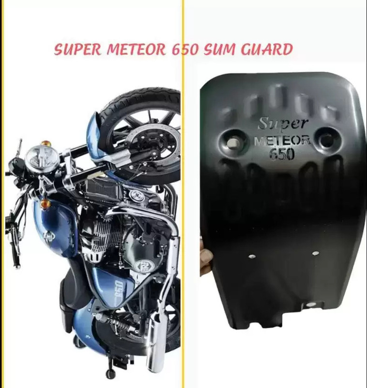Bullkartzone SEFLIPO RE SUPER METEOR 650 BLACK SUM GUARD Bike Engine Guard(Royal Enfield)