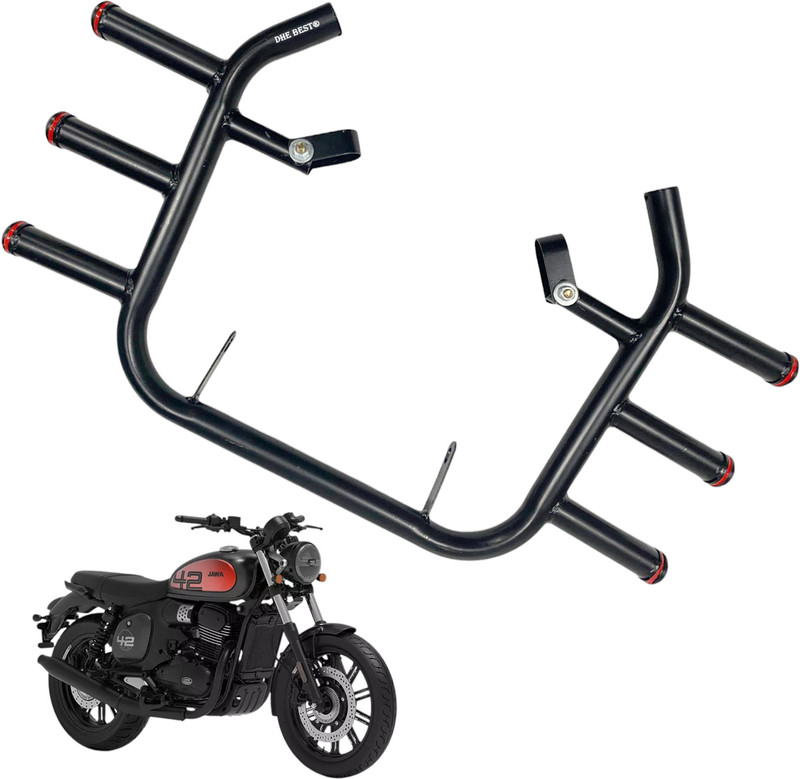 Dhe Best Bike Safety Protector 3 Rod Legguard / Leg guard Black Suitable for Jawa 42 FJ Bike Leg Guard