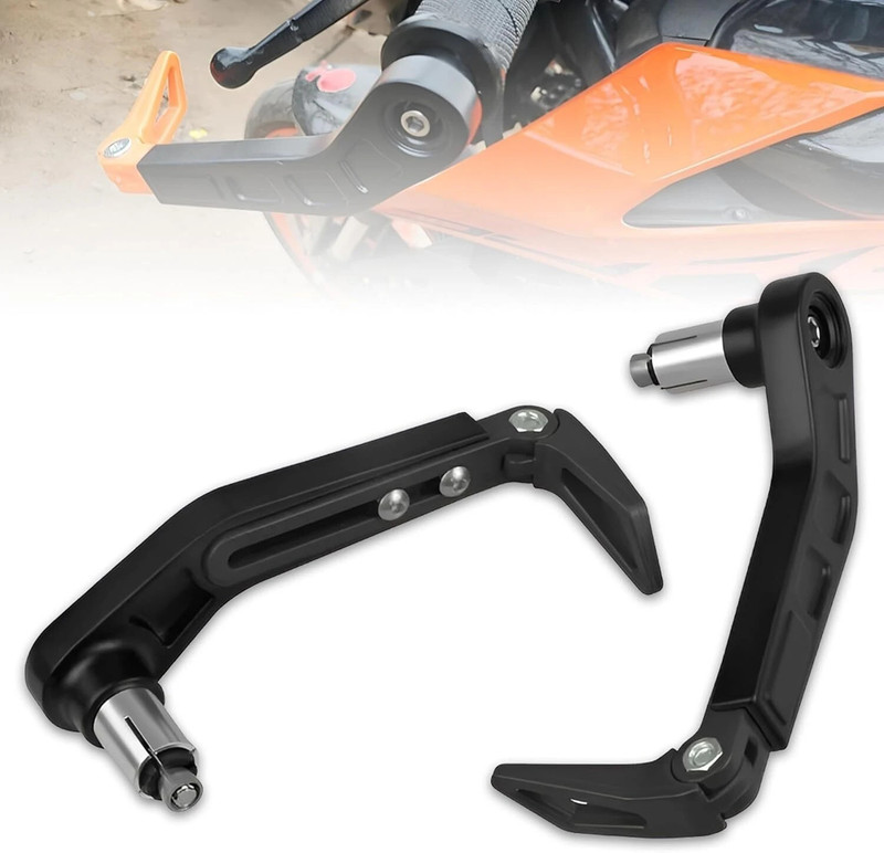 BRXR Adjustable Red Handlebar Brake Clutch Lever Guard Protector Black for All Bikes Handlebar Hand Guard(Universal For Bike)