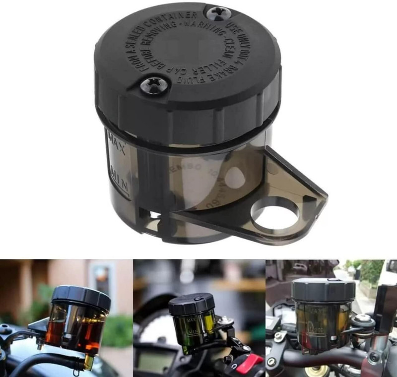 Wangsales Universal Bike Brake Clutch tank Fluid Reservoir Oil Tank Oil can for bike Handlebar Hand Guard(Yamaha, Bajaj, TVS, Royal Enfield, Honda, Hero, JAWA)