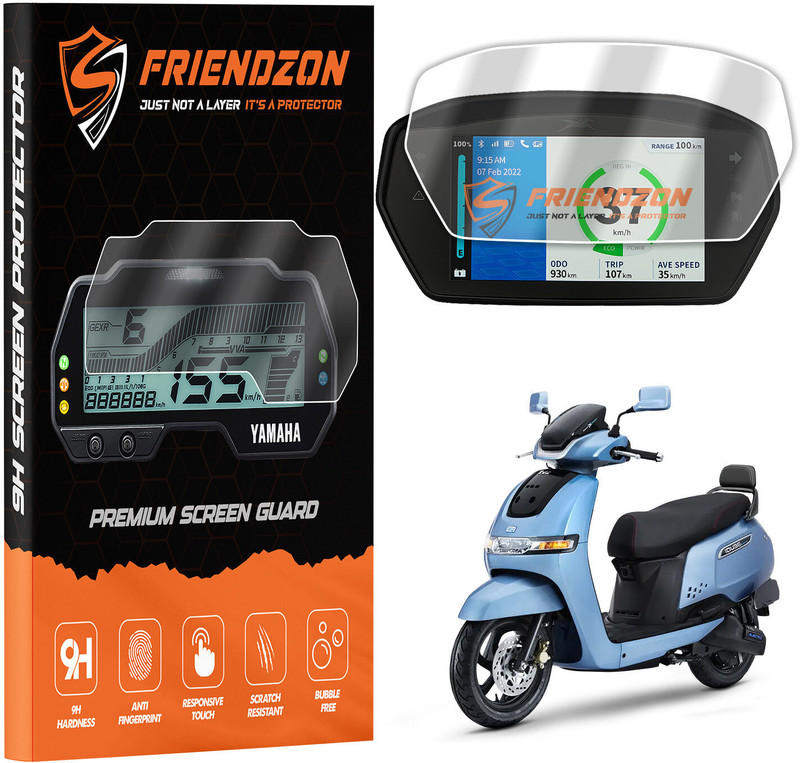 FriendZon 9H Screen Guard Protector for TVS iQube EV 6 inch | Instrument Cluster Protector Bike Crash Guard(TVS)