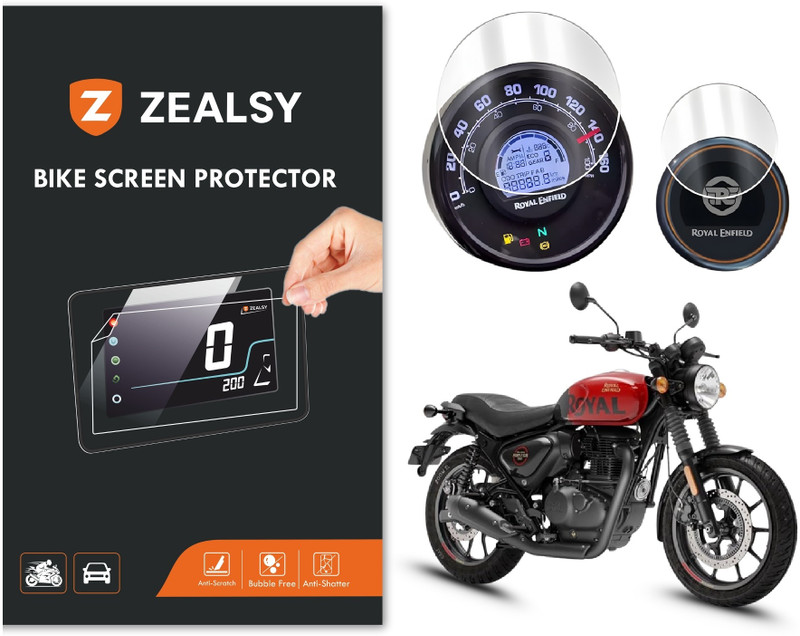 Zealsy Screen Guard for Royal Enfield Meteor 350 / Scram 411 / Hunter 350 Speedometer Bike Crash Guard(Royal Enfield)