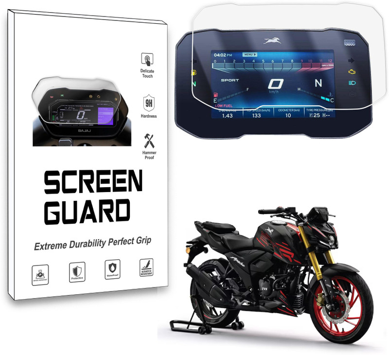 Badal Auto TVS Apache 160 4V New 2025 Model [Not Tempered Glass] Bike Display Screen Guard(TVS)