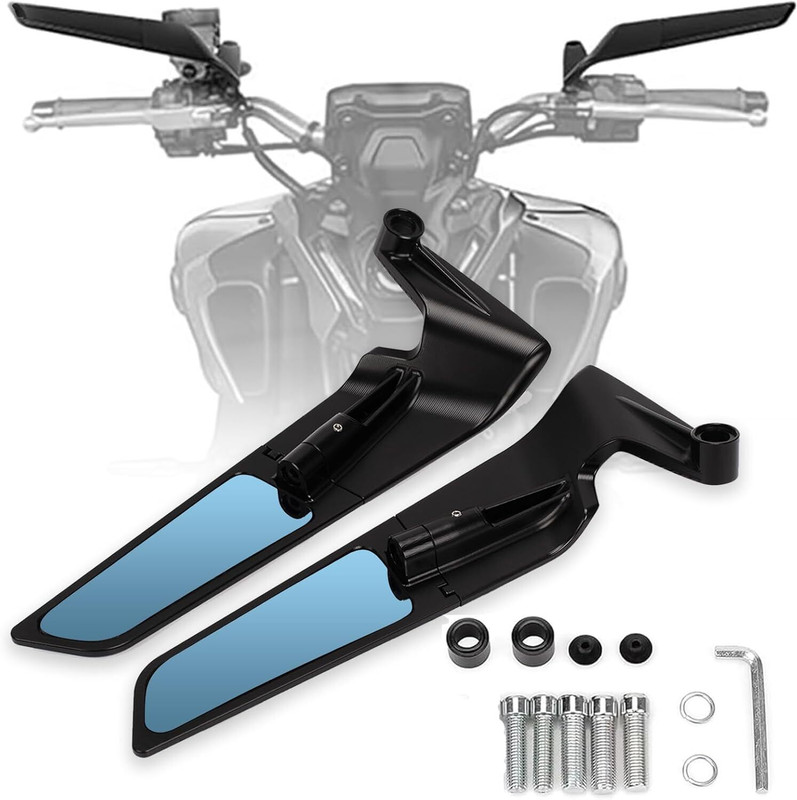 LOVMOTO Universal Motorcycle Adjustable Rotating Rear View Mirror Wing Side Mirror SG85 Handlebar Hand Guard(Universal For Bike, Hero, Bajaj, Yamaha, TVS, Royal Enfield, KTM, Suzuki)