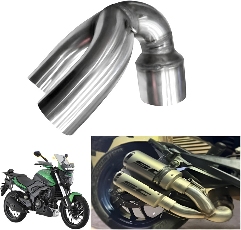 ASRYD Dominar 250/400 BS6 double exhaust fitment bend pipe Stainless Steel Exhaust Bike Exhaust Heat Shield