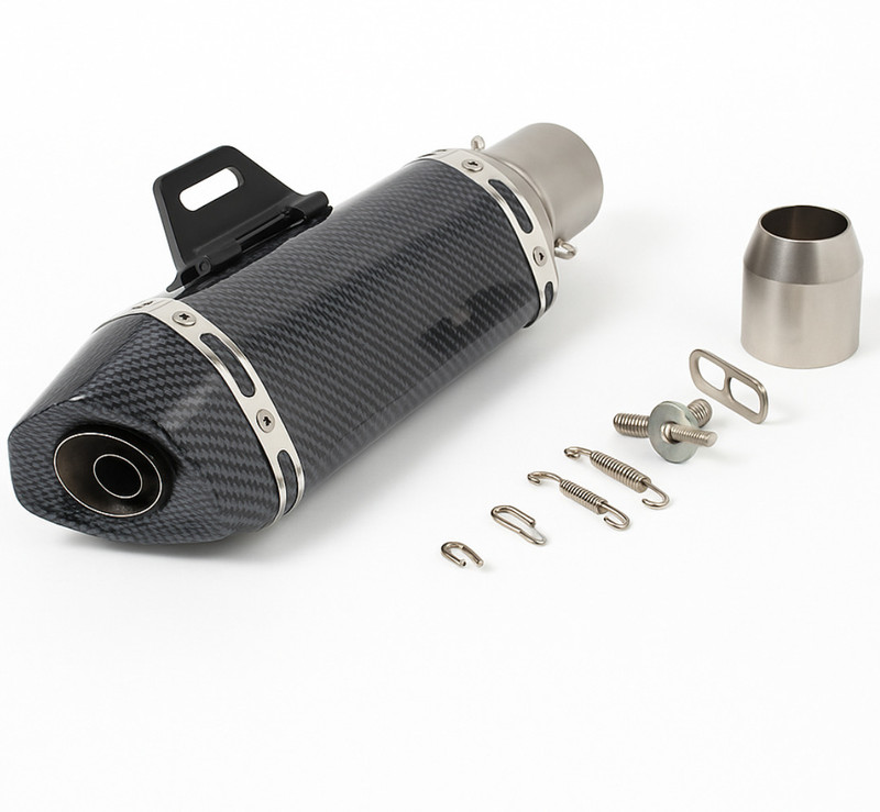AutoPowerz Full Carbon Triangle Universal For Bike Universal For Bike Slip-on Exhaust System(Stainless Steel)