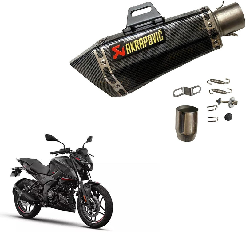 Vagary Akrapovic Universal Hexa Cut,Stainless Steel Slip On Exhaust For Pulsar N160 Bajaj Pulsar 150, Pulsar 200NS, Pulsar 180, Dominar 400 Full Exhaust System(Stainless Steel, Carbon Fiber)