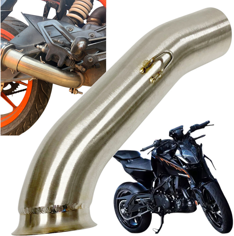 Dhe Best Bike Heavy Duty Slip-on Exhaust Muffler Middle Pipe for KTM 250 Duke (2017-2018) KTM NA Slip-on Exhaust System(Stainless Steel)