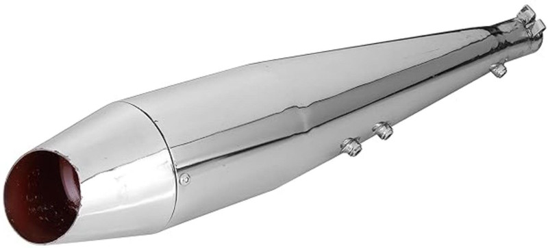 SILENTWAVE Dolphin Chrome silencer Exhaust Glasswool Royal Enfield Thunder Bird 500 Full Exhaust System(Mild Steel)