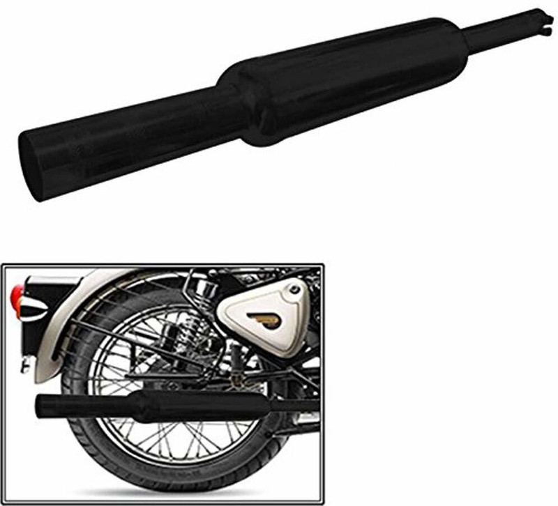 Ridefit Short Botlle Black Empty Mini Punjab Exhaust silencer Royal Enfield Classic 350, Thunder Bird 350, Continental GT Full Exhaust System(Mild Steel)